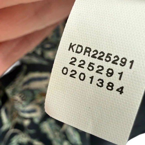 NWT J.Jill Navy Blue Floral Paisley Split Neck 3/4 Sleeve Knit Dress Size Medium - Picture 13 of 13